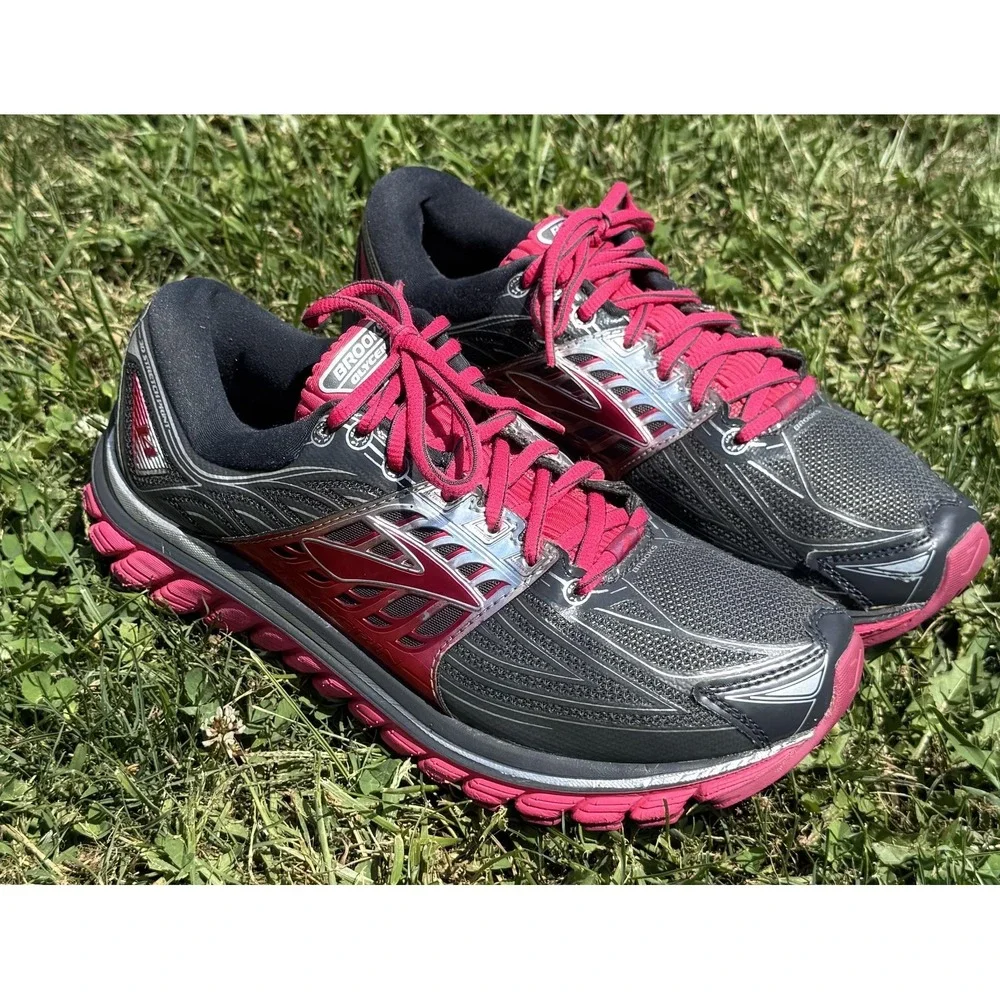 Brooks Glycerin 14 Shoes Womens Size 9.5 Pink Gray Running Sneakers 1202171B093